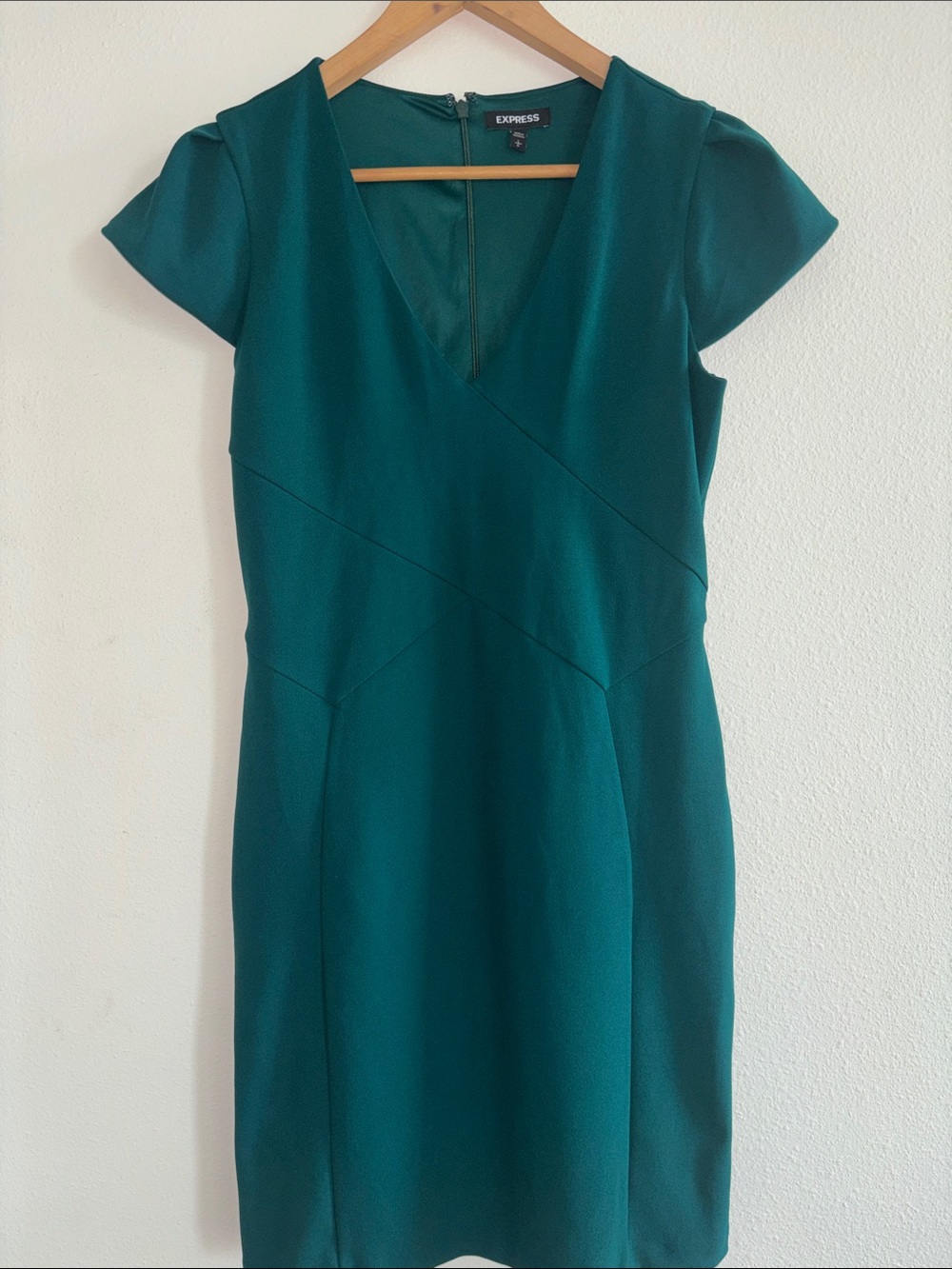 Express Teal V-Neck Sheath Dress